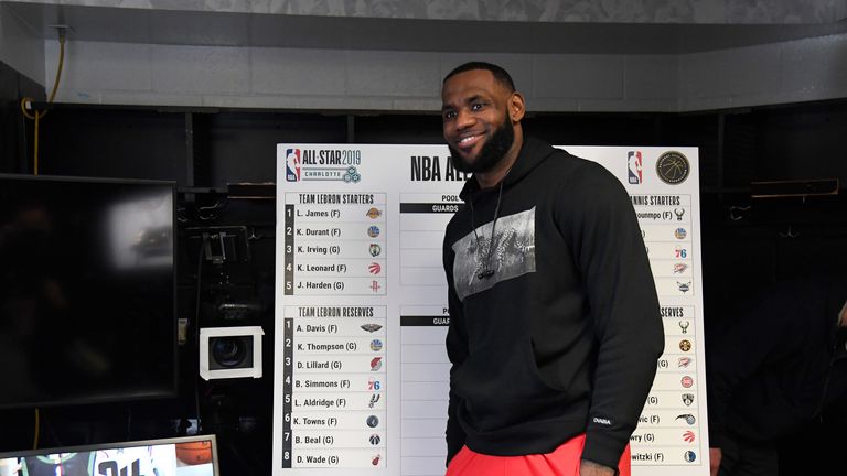 LeBron James shows off his selections for the NBA All-Star Game