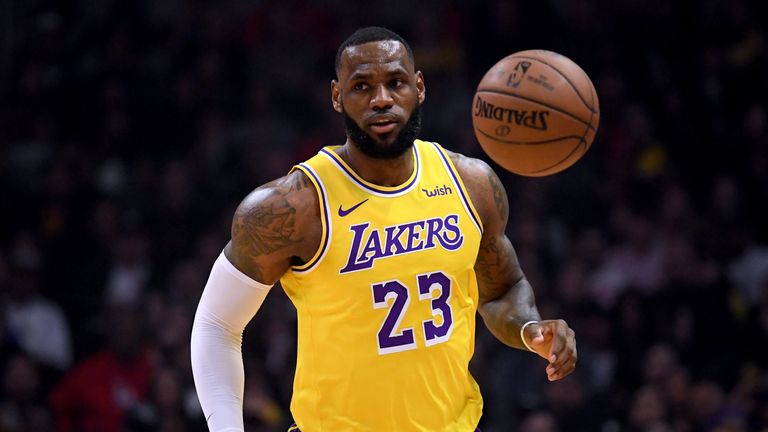 LeBron James in action for the Los Angeles Lakers