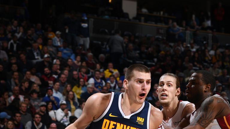 Nikola Jokic in action against the Miami Heat