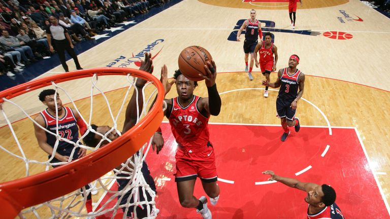 OG Anunoby attacks the rim against the Washington Wizards