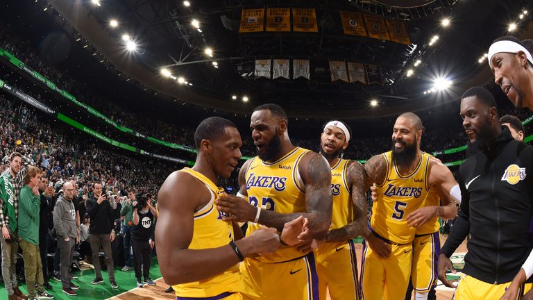 Rajon Rondo Hits Game Winning Buzzer Beater As Los Angeles Lakers Stun Boston Celtics Nba News Sky Sports