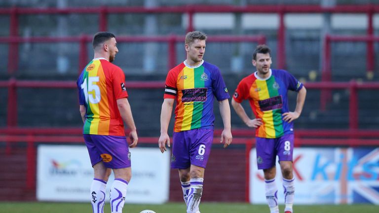 Altrincham prepare to kick off after conceding to Bradford (Park Avenue) on Saturday