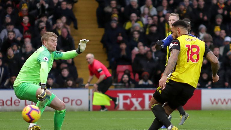 Andre Gray gives Watford the a 1-0 lead