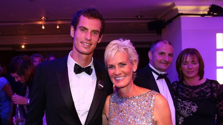 Andy Murray of Great Britain poses with his mum Judy Murray during the Wimbledon Championships 2013 Winners Ball at InterContinental Park Lane Hotel on July 7, 2013 in London, England. 