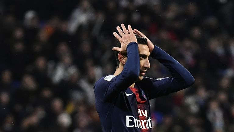 Angel di Maria scored for PSG but it was not enough to maintain their unbeaten record