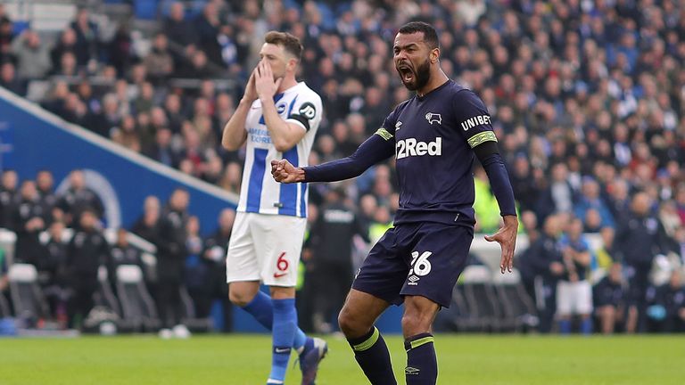 Ashley Cole during the FA Cup Fifth Round match between Brighton and Hove Albion and Derby County at Amex Stadium on February 16, 2019 in Brighton, United Kingdom.