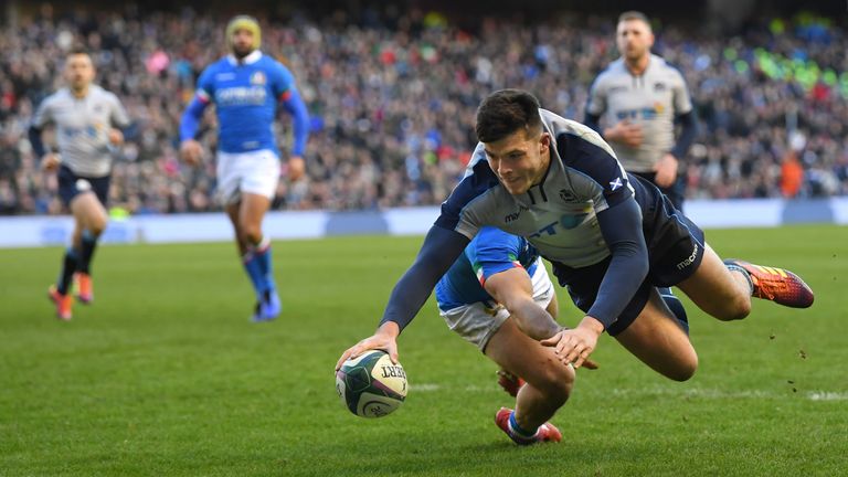 Blair Kinghorn was in superb finishing form against Italy, making 89 running metres