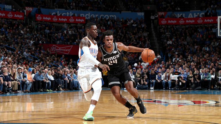 Buddy Hield's 34 points helped the Kings hold off the Thunder