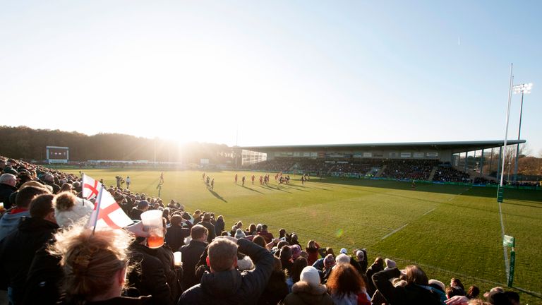 Castle Park Stadium as fans look on during the Quilter International between England Women and Canada Women in 2018