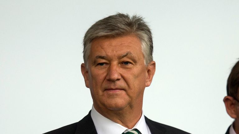 PAISLEY, SCOTLAND - JULY 10: Celtic Chief Executive Peter Lawwell   at the Pre Season Friendly between Celtic and Real Sociedad at St Mirren Park on July 10th, 2015 in Paisley, Scotland.  (Photo by Jeff Holmes/Getty Images)