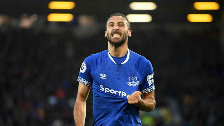 during the Premier League match between Everton FC and Crystal Palace at Goodison Park on October 21, 2018 in Liverpool, United Kingdom.