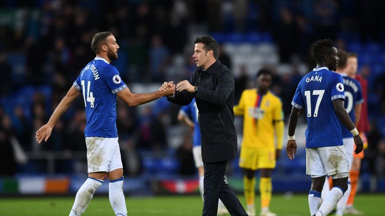  during the Premier League match between Everton FC and Crystal Palace at Goodison Park on October 21, 2018 in Liverpool, United Kingdom.