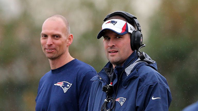 Chad O'Shea (L) has become the Dolphins' offensive co-ordinator