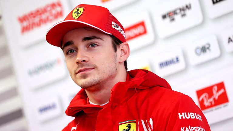 Ferrari's Charles Leclerc on day four of winter testing at the Circuit de Catalunya
