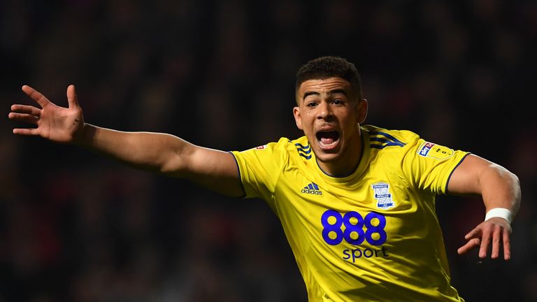 Che Adams reacts during the Sky Bet Championship match between Bristol City and Birmingham City at Ashton Gate on February 26, 2019