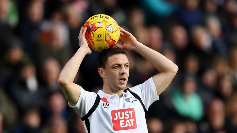 Chris Baird of Derby County in action during the Sky Bet Championship match between Derby County and Rotherham United at iPro Stadium on November 19, 2016 in Derby, England.