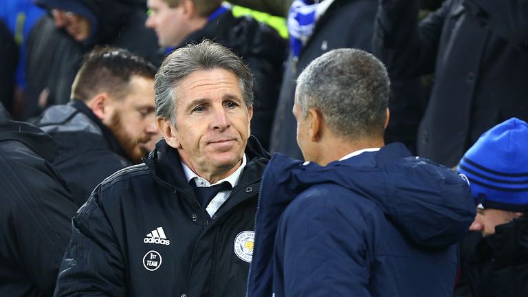 Claude Puel and Chris Hughton, Brighton vs Leicester City