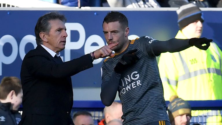 Leicester City manager Claude Puel and striker Jamie Vardy discuss tactics