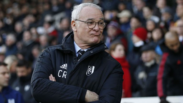 Claudio Ranieri awaits kick-off at Craven Cottage