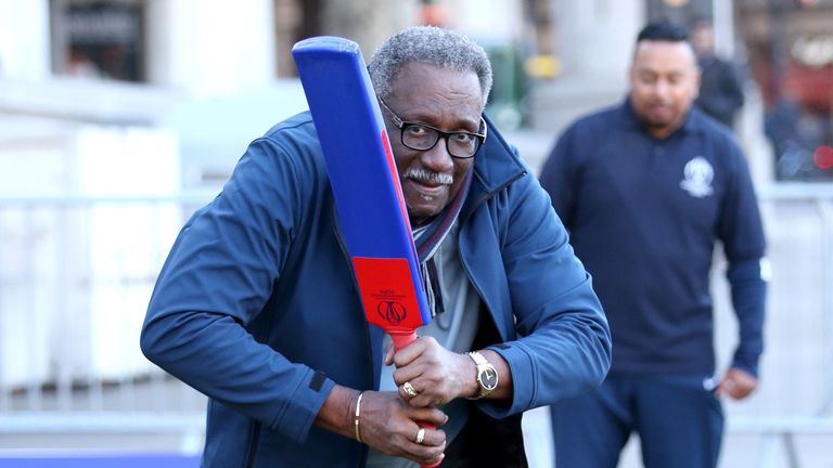 Clive Lloyd attends an event in Trafalgar Square to celebrate 100 days-to-go until the Cricket World Cup