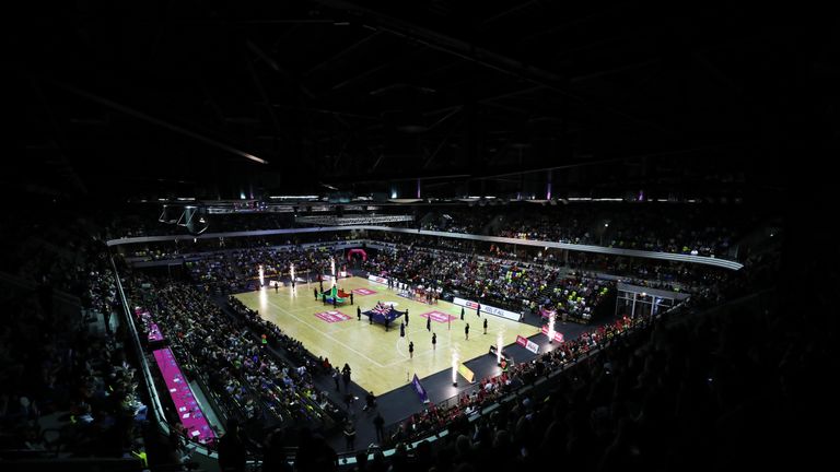 General view inside the arena during the Vitality Netball International Series match between South Africa and New Zealand, as part of the Netball Quad Series at Copper Box Arena on January 20, 2019 in London, England