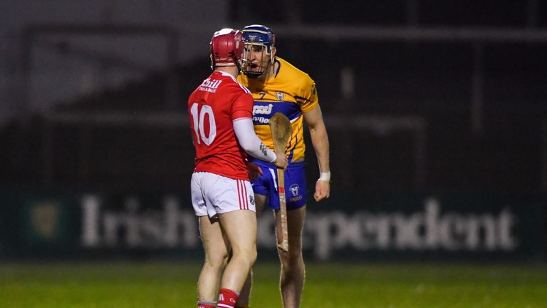 David Fitzgerald and Daniel Kearney tangle during the tie