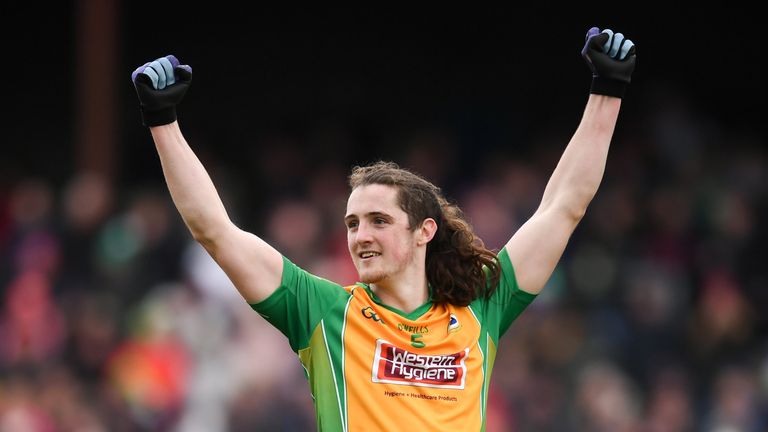 Kieran Molloy of Corofin celebrates after their victory over Gaoth Dobhair