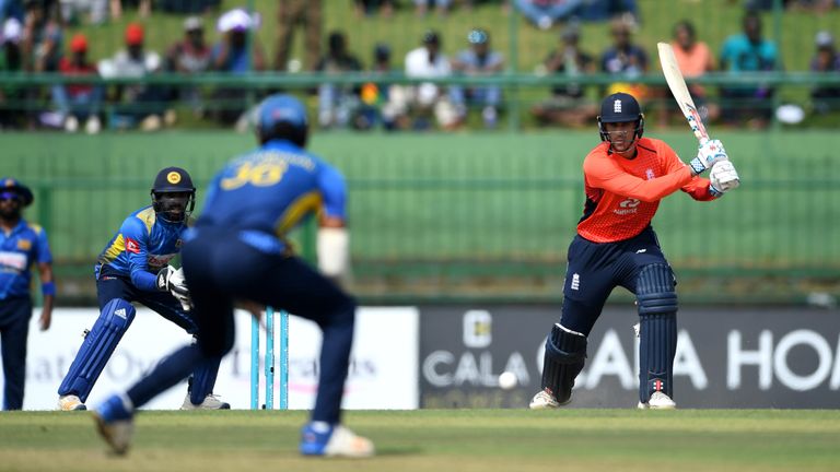 Alex Hales batting during England's ODI series in Sri Lanka in 2018