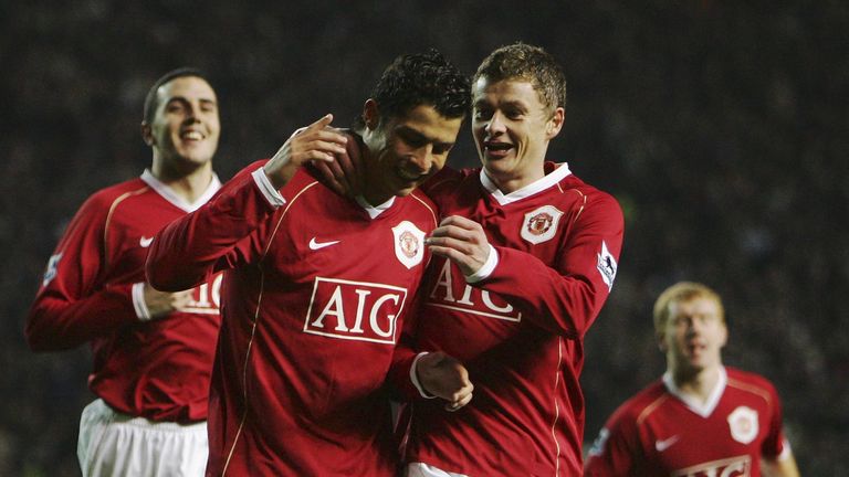 Cristiano Ronaldo (left) and Ole Gunnar Solskjaer (right)