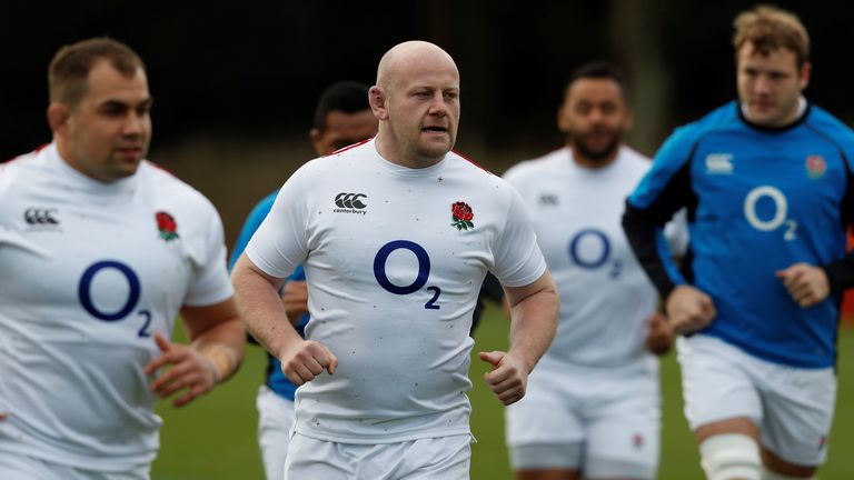 Dan Cole trains with England