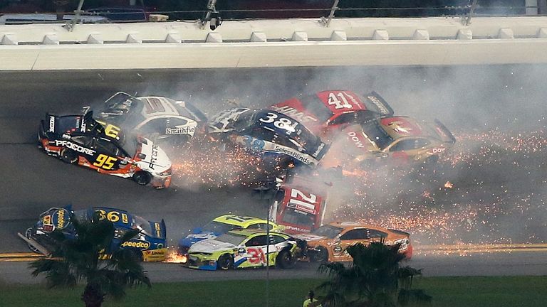 "I wrecked a lot of cars and I feel bad about that," said driver Paul Menard