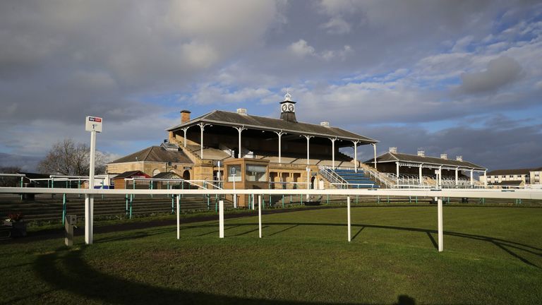 Terraces and stands remain empty after today's racing at Doncaster Racecourse was cancelled due to the equine flu outbreak