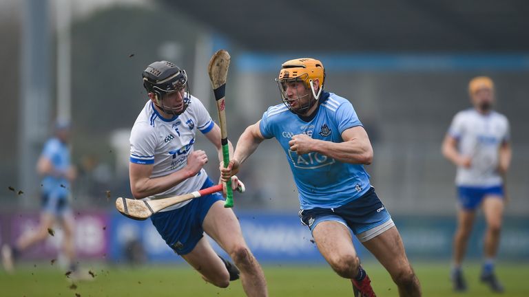 Eamonn Dillon of Dublin in action against Callum Lyons of Waterford
