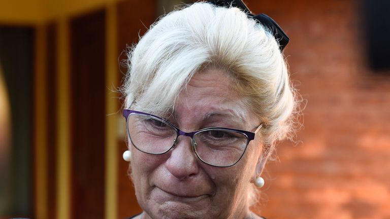 Emiliano Sala's aunt Mirta Taffarel was in tears as she spoke to media