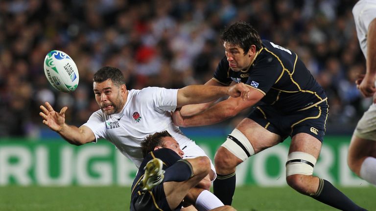 Nick Easter in action for England at Rugby World 2011