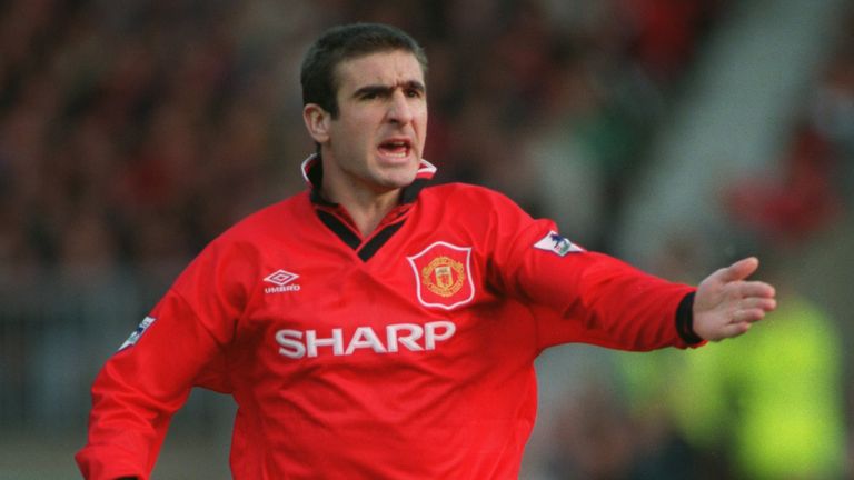  ERIC CANTONA OF MANCHESTER UNITED IN ACTION DURING THE PREMIER LEAGUE MATCH AGAINST LIVERPOOL AT OLD TRAFFORD. THE MATCH ENDED IN A 2-2 DRAW. 