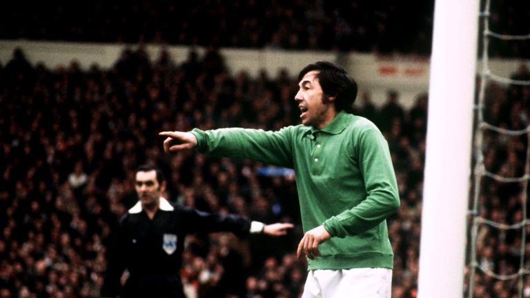 Gordon Banks during the League Cup Final between Stoke City and Chelsea in 1972