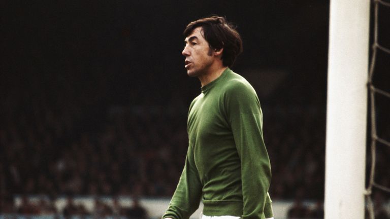 Stoke City and England goalkeeper Gordon Banks looks on during a game circa 1967