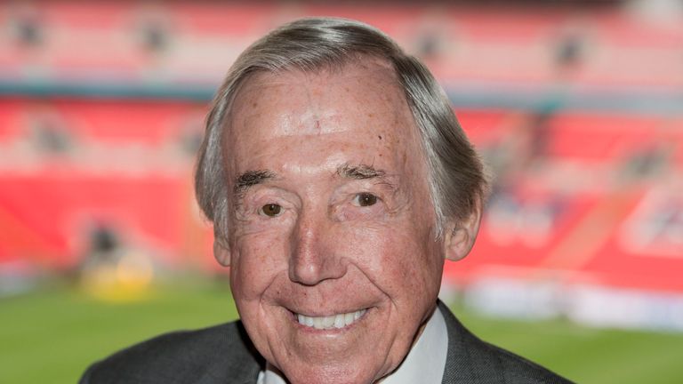 Gordon Banks at Wembley Stadium to help launch a film about Bobby Moore and England&#39;s World Cup &#39;66 victory