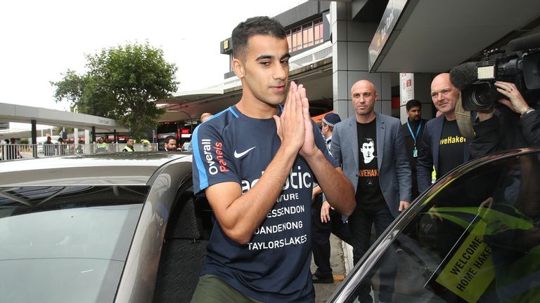Hakeem Al-Araibi upon arrival at Melbourne Airport