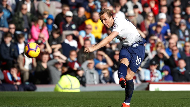 Harry Kane was denied by Tom Heaton with a long-range strike at Turf Moor