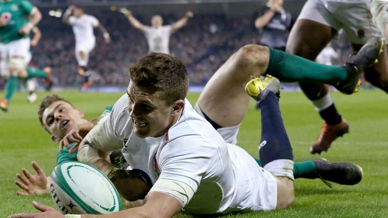 Henry Slade scores his first try