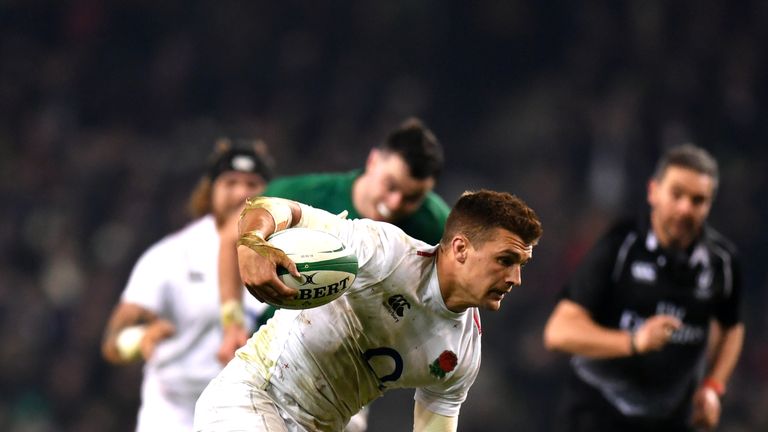 Henry Slade provided intelligent kicking and great anticipation for his two tries in Ireland
