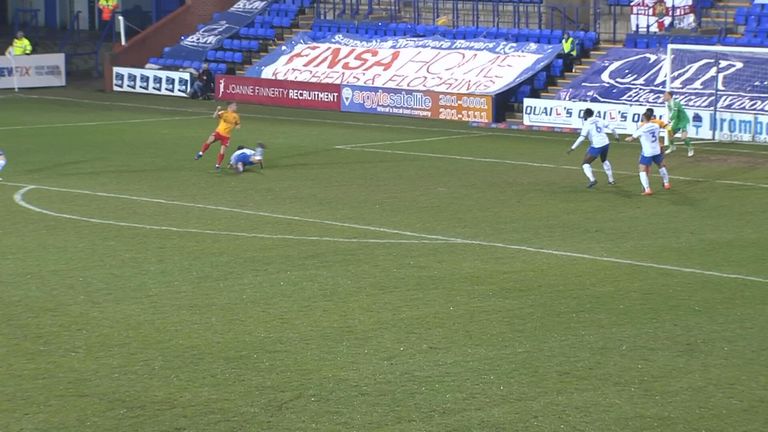 sam hoskins flick goal v tranmere