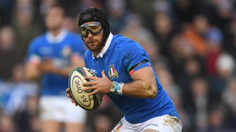 Ian McKinley in action for Italy in the Guinness Six Nations
