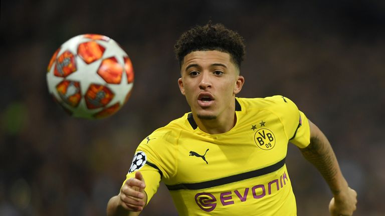 Jadon Sancho started on the right of Dortmund's attack
