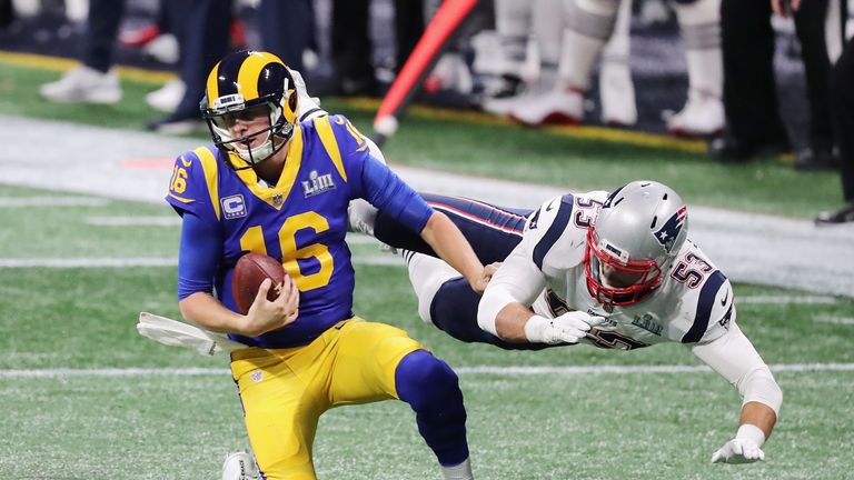 Jared Goff simply didn't have free time with New England's defenders pressuring him all game