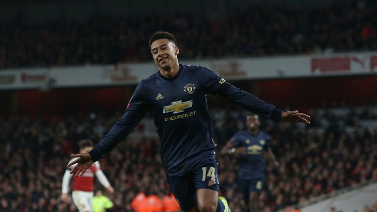 Lingard celebrates for United