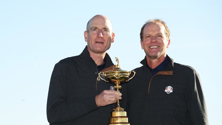 during a photocall ahead of the 2018 Ryder Cup at Le Golf National on September 26, 2018 in Paris, France.