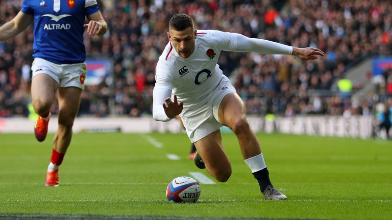  during the Guinness Six Nations match between England and France at Twickenham Stadium on February 10, 2019 in London, England.